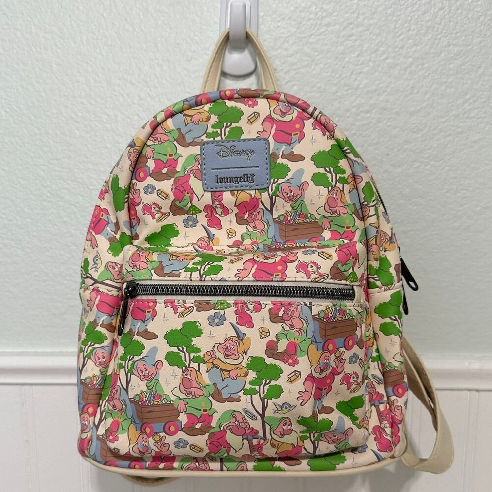 Loungefly Disney Snow White Seven Dwarfs Mini Backpack Allover Print